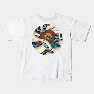 Minhwa: Asian Dragon with Magic Pearl B Type (Korean traditional/folk art) Kids T-Shirt